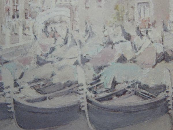 松浦　安弘【陽に映える運河】、希少画集画、状態良好、新品高級額装付