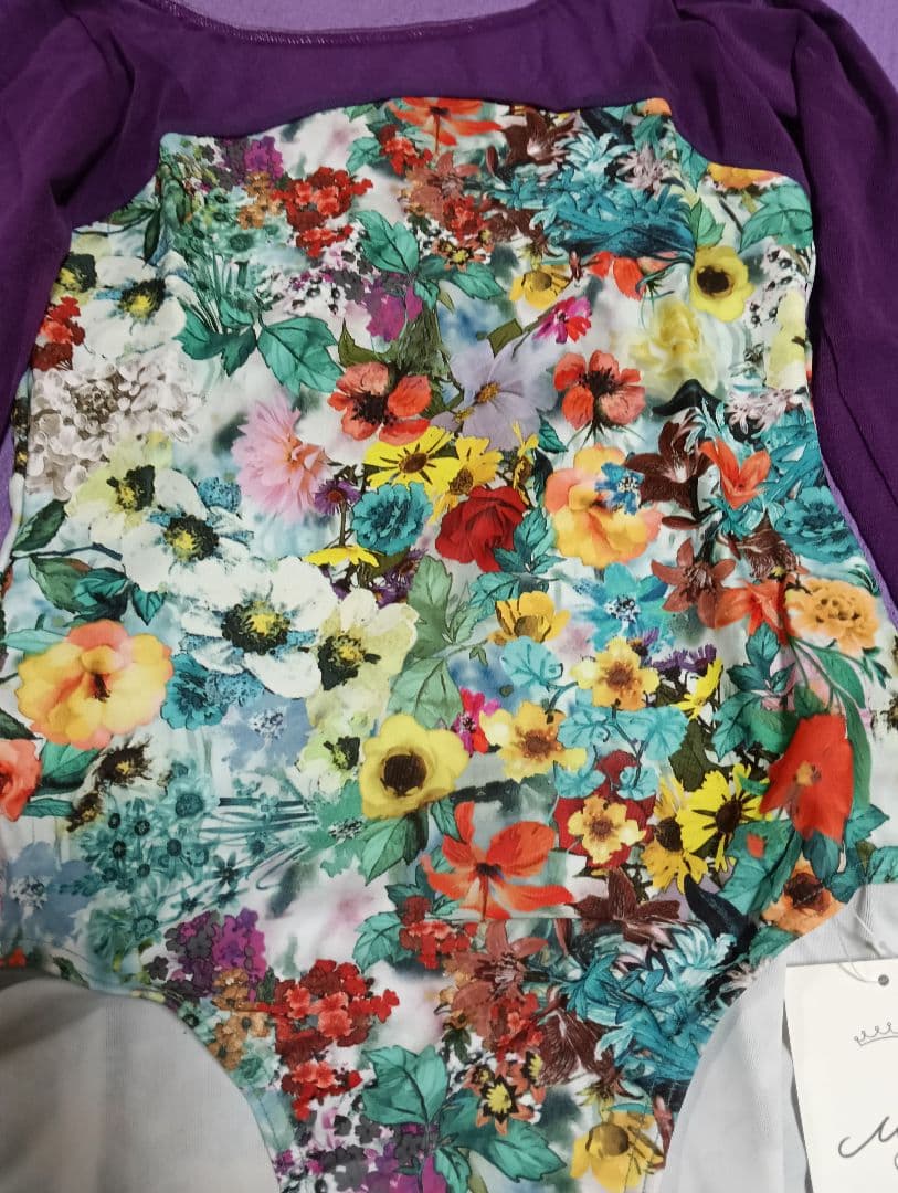 ミニヨン Mignon 花柄 長袖レオタード Lサイズ