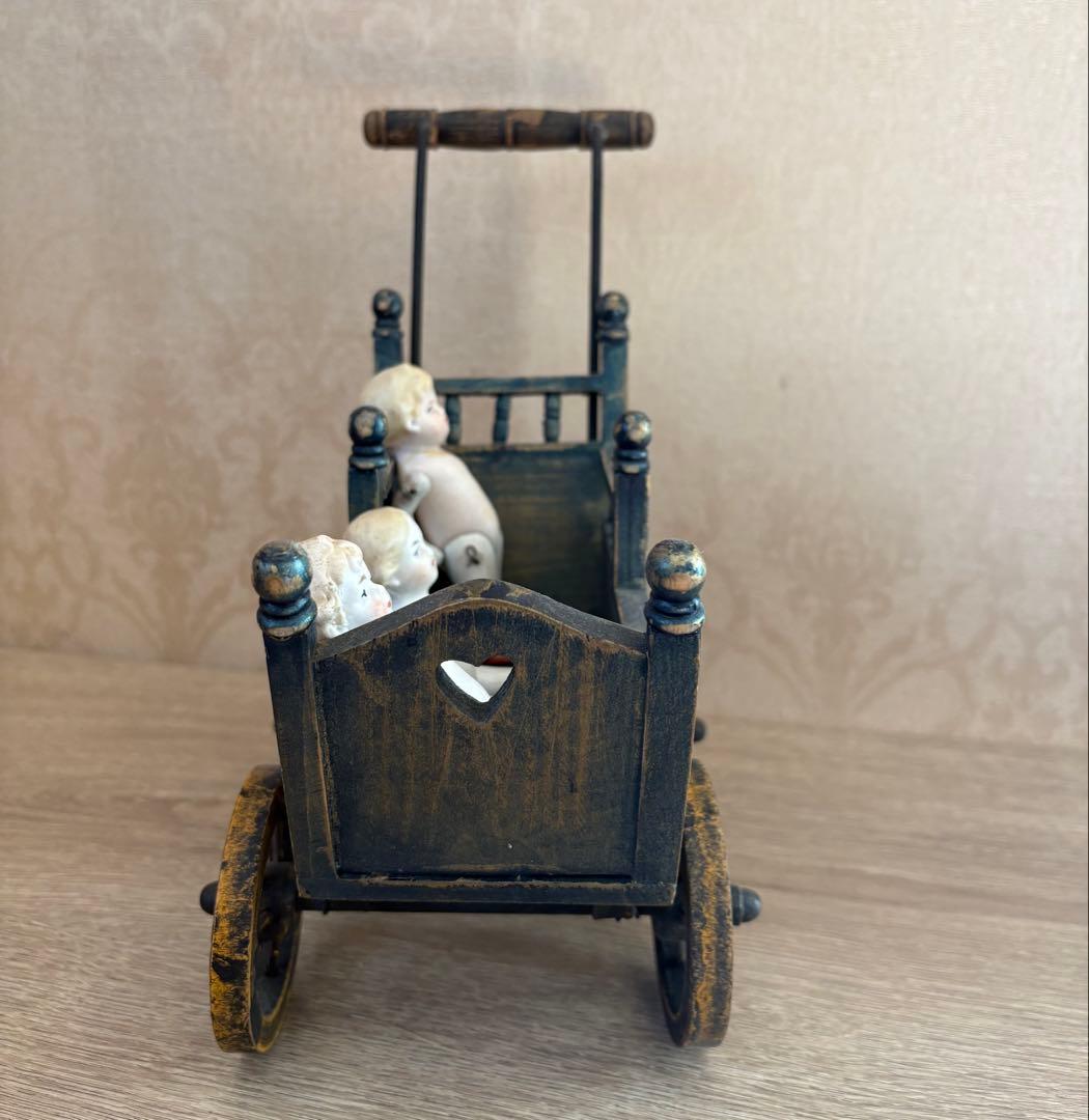 ヴィンテージベビーカー　アンティークミニョネット オールビスク　ビスクドール