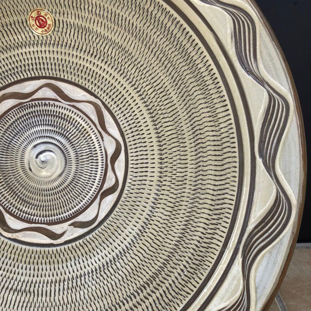 小鹿田焼　特大皿　陶芸　骨董品