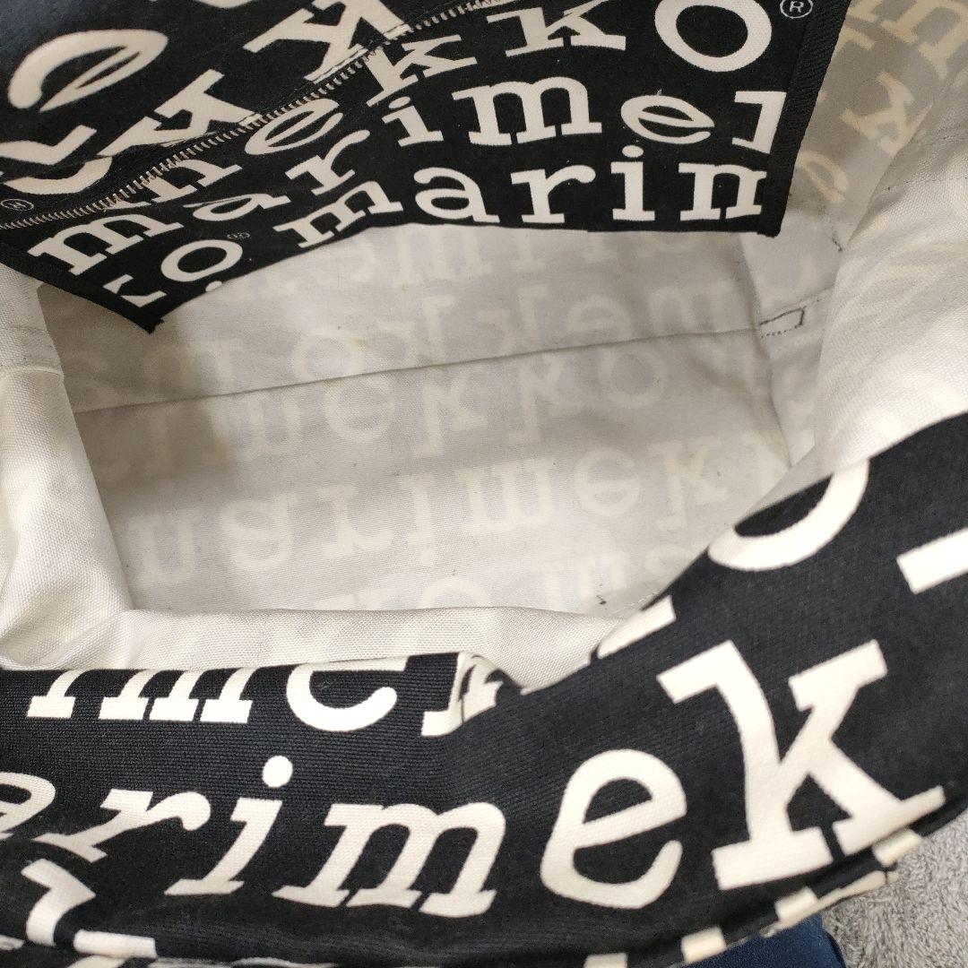 マリメッコ　特大ビッグバック　旅行カバン　黒Marimekkoロゴ