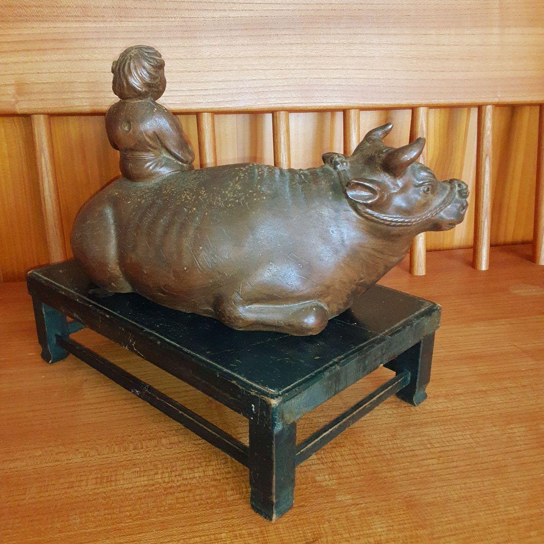 備前焼　騎牛帰家童子像　木村友敬