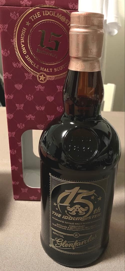 アイドルマスター15周年記念ウイスキー1本・グラス2個　3点セット