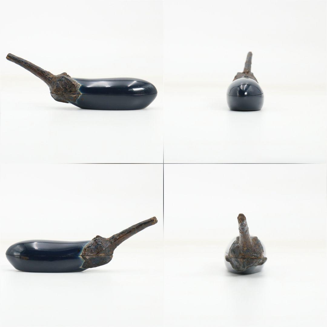 田中健智作 乾漆 茄子香合 茶道具 共箱　C898　N8