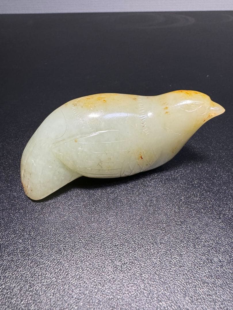 鳥漢時代 和田玉 紋彫り件 時代物 中国古美術 本玉 置物 古玩 旧家蔵出し