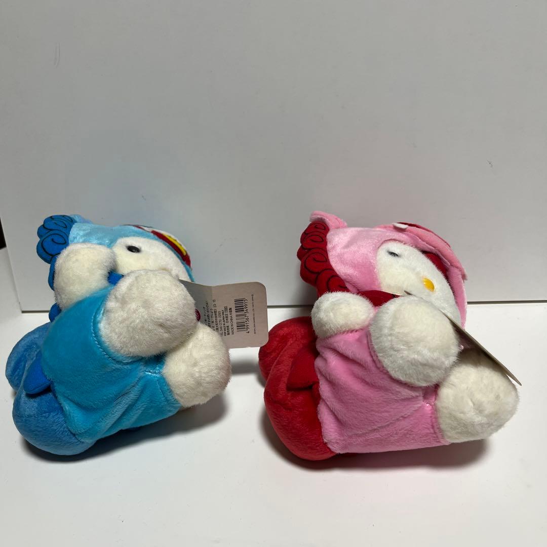 ハローキティ ぬいぐるみセット 沖縄 シーサー ブルー&ピンク サンリオ