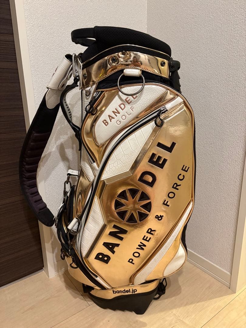 BANDEL バンデル ゴルフバッグ キャディバッグ ゴールド・ホワイト 限定品