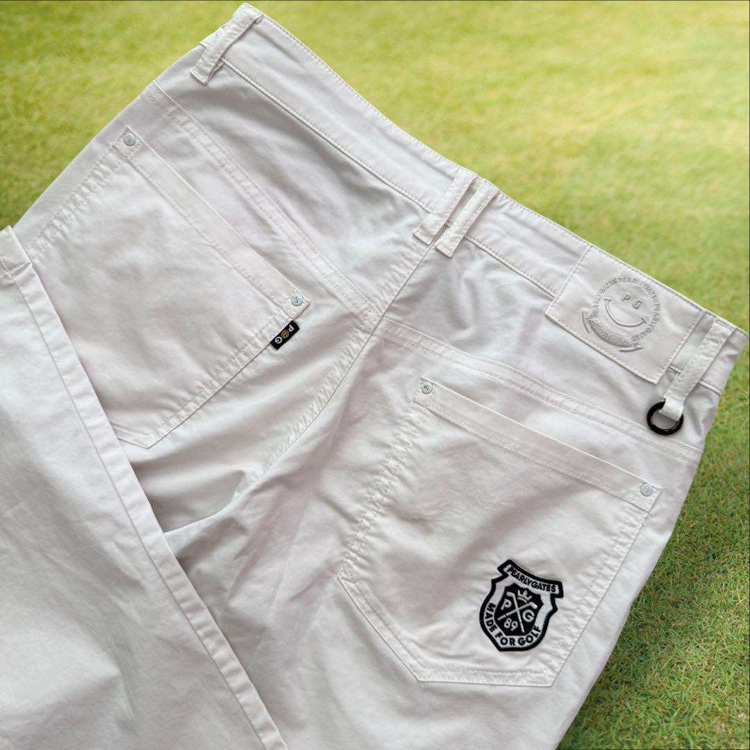 パーリーゲイツ　パンツ　4 M〜L相当　白　ホワイト　ストレッチ素材　ゴルフ