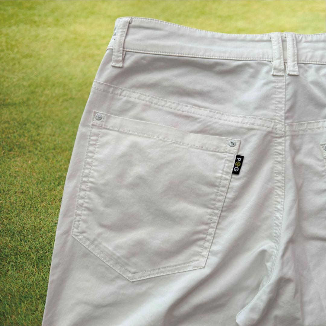パーリーゲイツ　パンツ　4 M〜L相当　白　ホワイト　ストレッチ素材　ゴルフ