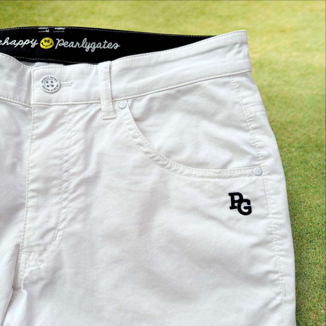 パーリーゲイツ　パンツ　4 M〜L相当　白　ホワイト　ストレッチ素材　ゴルフ