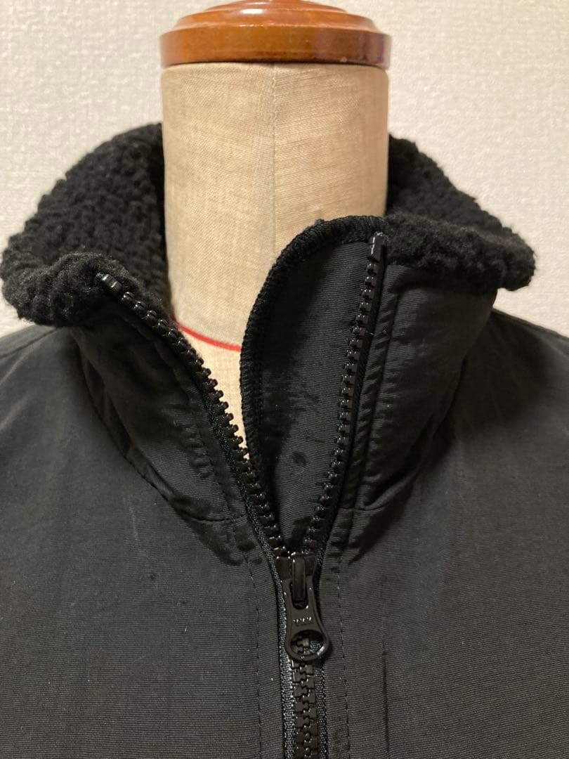 FR2 GOLF ボアフリース　刺繍ロゴ　バックプリント　切替　黒　ゴルフフェア