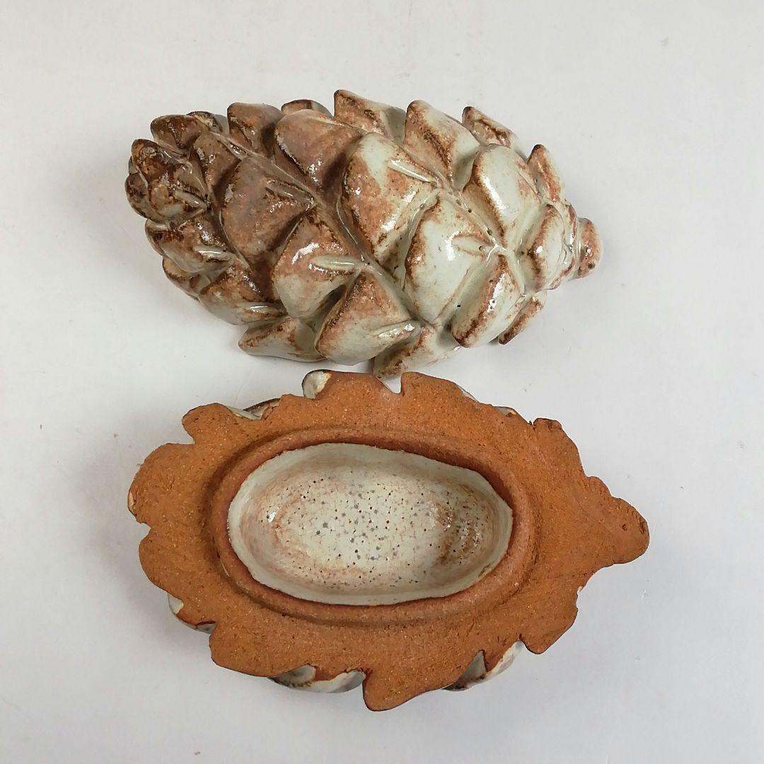 Ｔ８０４　香合　『萩松笠　香合』『納富鳥雲 作』　共箱　茶道具