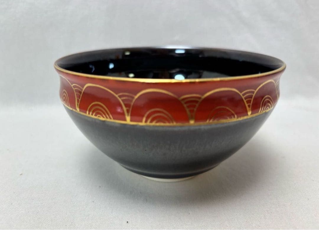 茶道具 黒塗天目台 瑞雲作 金彩波絵 天目茶碗 、竹台子、煙草盆、旅箪笥まとめて