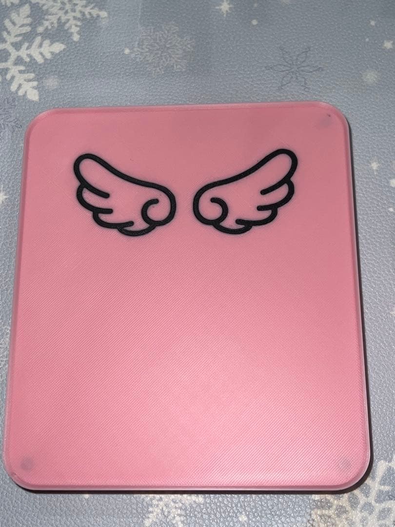 翼デザイン ピンク四角形アート用品