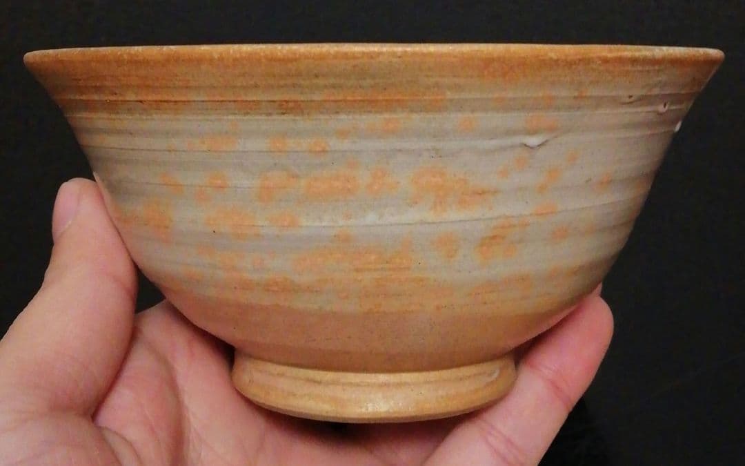 七十三代　朝日光斎作　朝日焼　鹿背　茶碗　共箱　茶道具