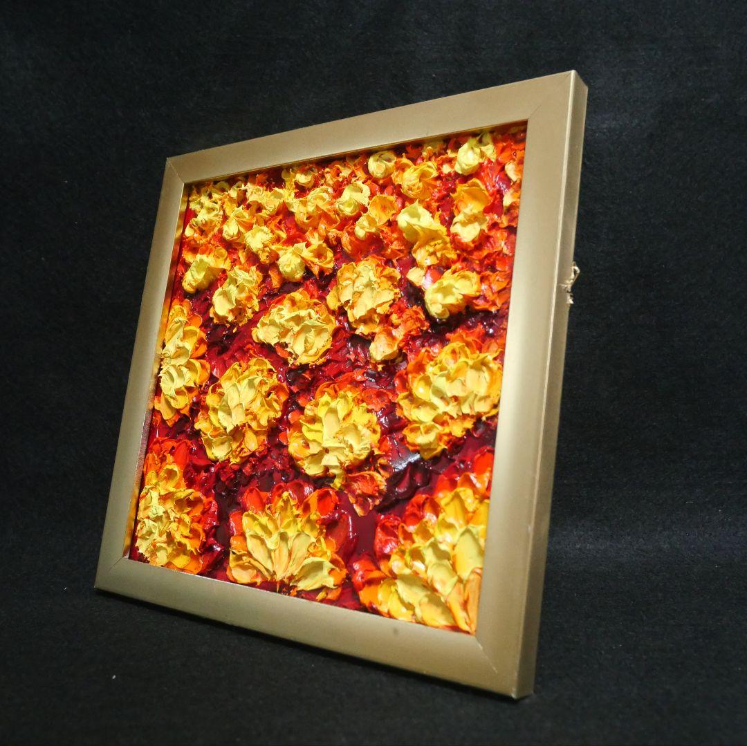 油絵 油彩 油彩画 絵画 絵 ミニ絵画 【マリーゴールド】