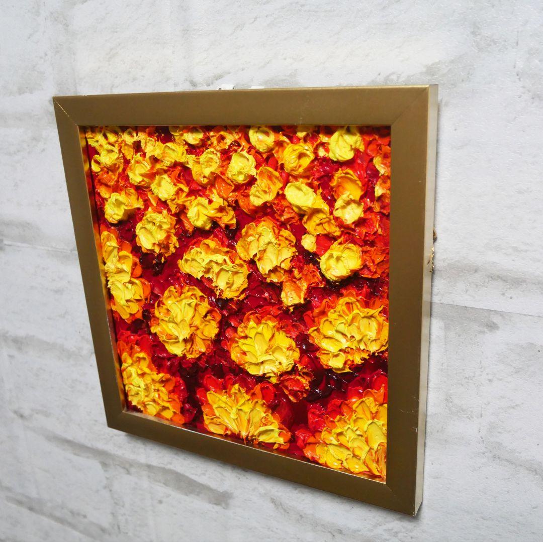 油絵 油彩 油彩画 絵画 絵 ミニ絵画 【マリーゴールド】