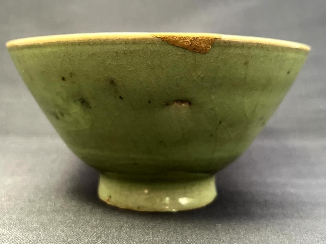 茶碗■朝鮮高麗期 高麗青磁古青磁 金継直し有 古玩 唐物 陶磁李朝 時代物■