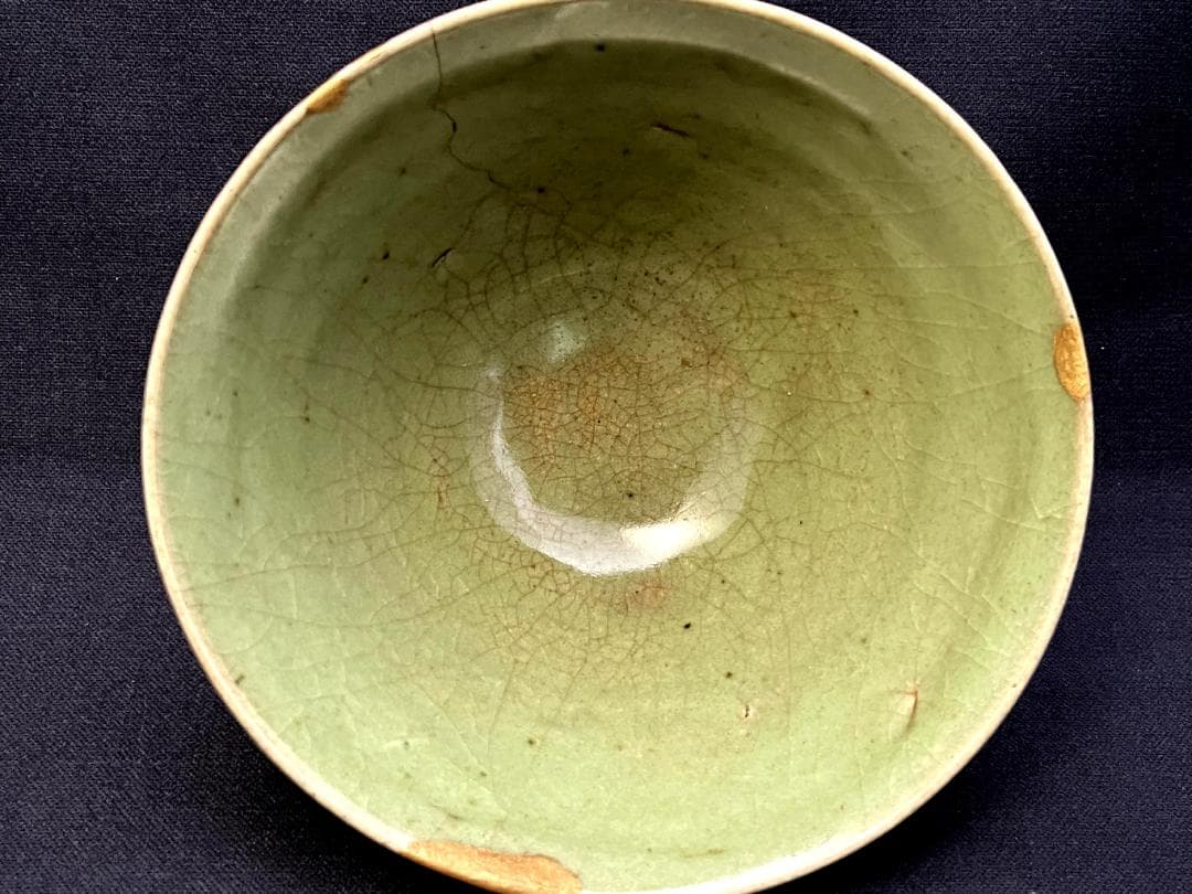 茶碗■朝鮮高麗期 高麗青磁古青磁 金継直し有 古玩 唐物 陶磁李朝 時代物■