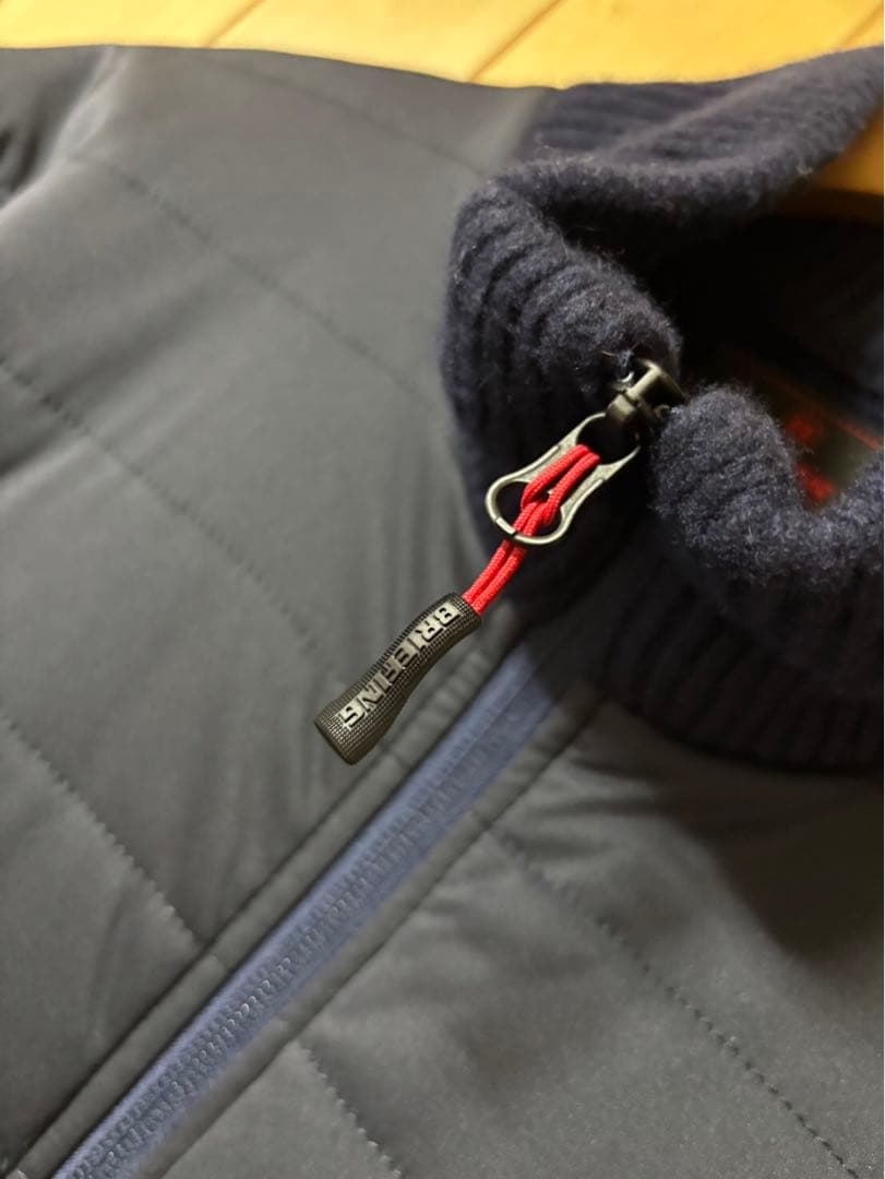 と*め様 BRIEFING ブリーフィング ウィンドブロックニット L ネイビー