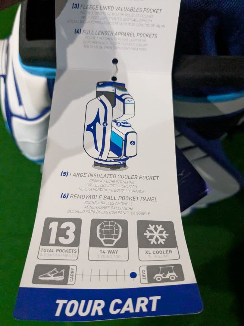 Mizuno ゴルフキャディバッグ ホワイト/ブルー