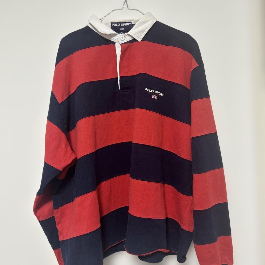 Polo Sport ヴィンテージラガーシャツ XL 赤/紺