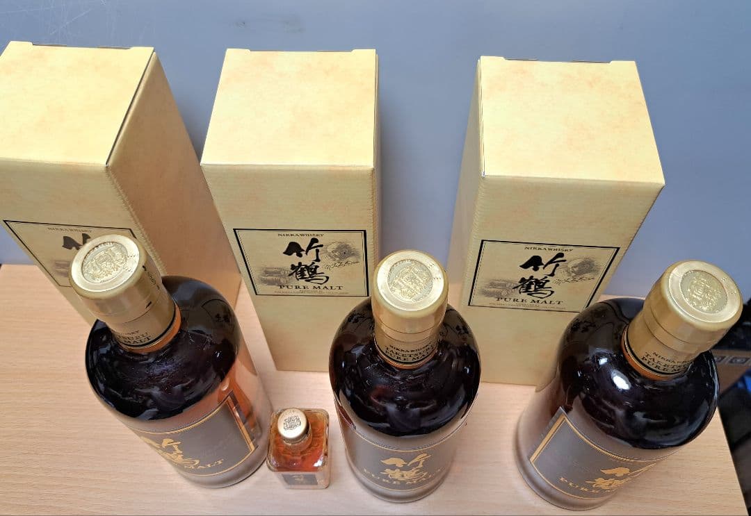 ニッカウイスキー 竹鶴 ピュアモルト 3本セット　プラス　12年ミニチュア