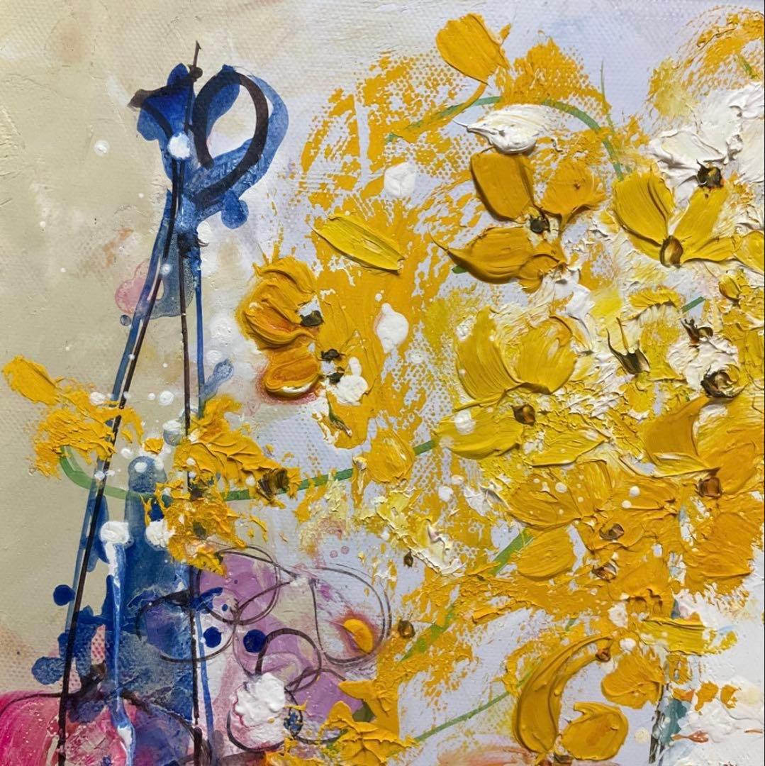 絵画・額縁・油絵・池田秀郎・楽器と花・F4号・美術品・インテリア・新品未使用