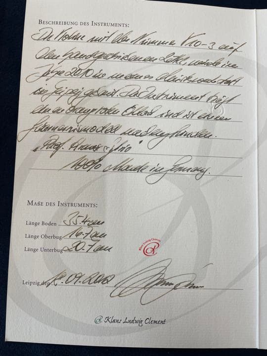 クラウス.クレメント/klaus.Clement バイオリンV10 2010年製