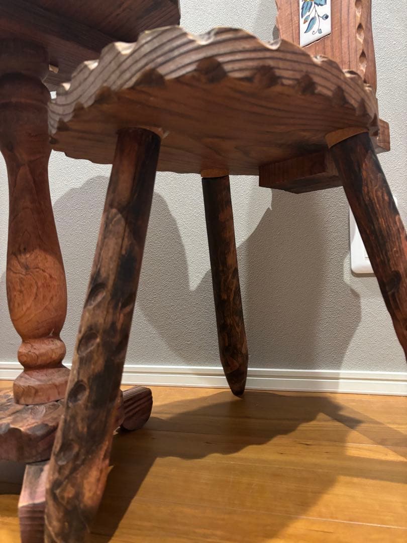 スペイン製 テーブル チェア セット タイル 猫