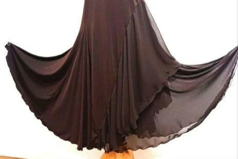 SALE☆チャコット　社交ダンス スカート 茶 シフォン 定価40700円