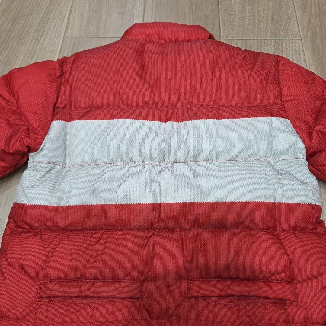 新品未使用 ルコックサイクリングウェア風赤白ダウンジャケットM サイズ