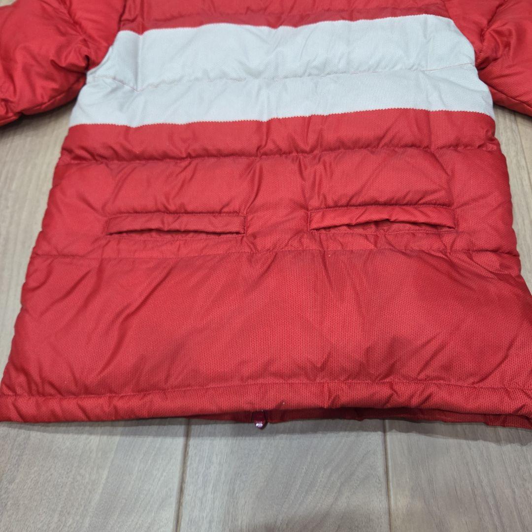 新品未使用 ルコックサイクリングウェア風赤白ダウンジャケットM サイズ