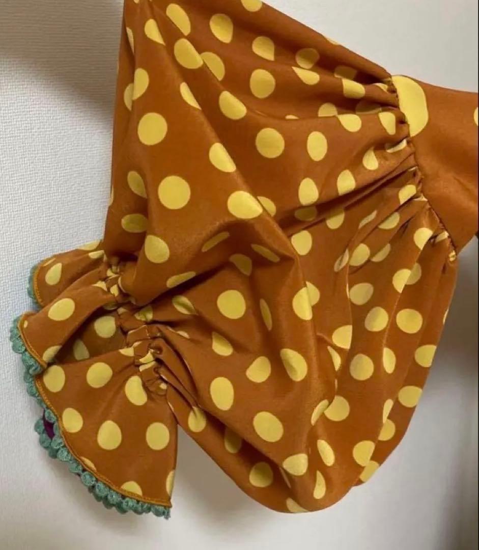 Sonia Johnes フラメンコドレス 茶色と黄色の水玉ワンピース3サイズ