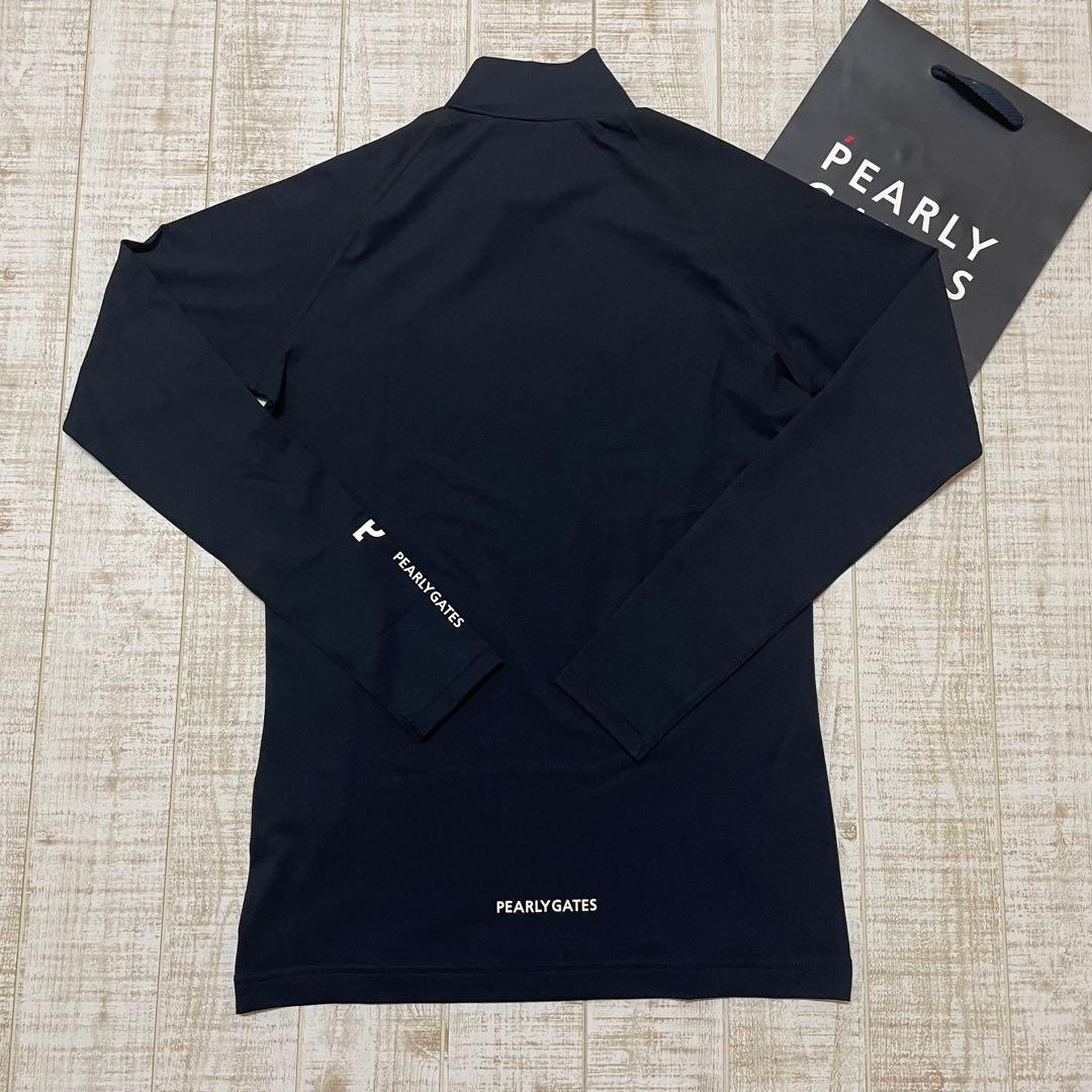 新品 パーリーゲイツ 長袖モックネック 袖ロゴ ブラック Mサイズ（4）