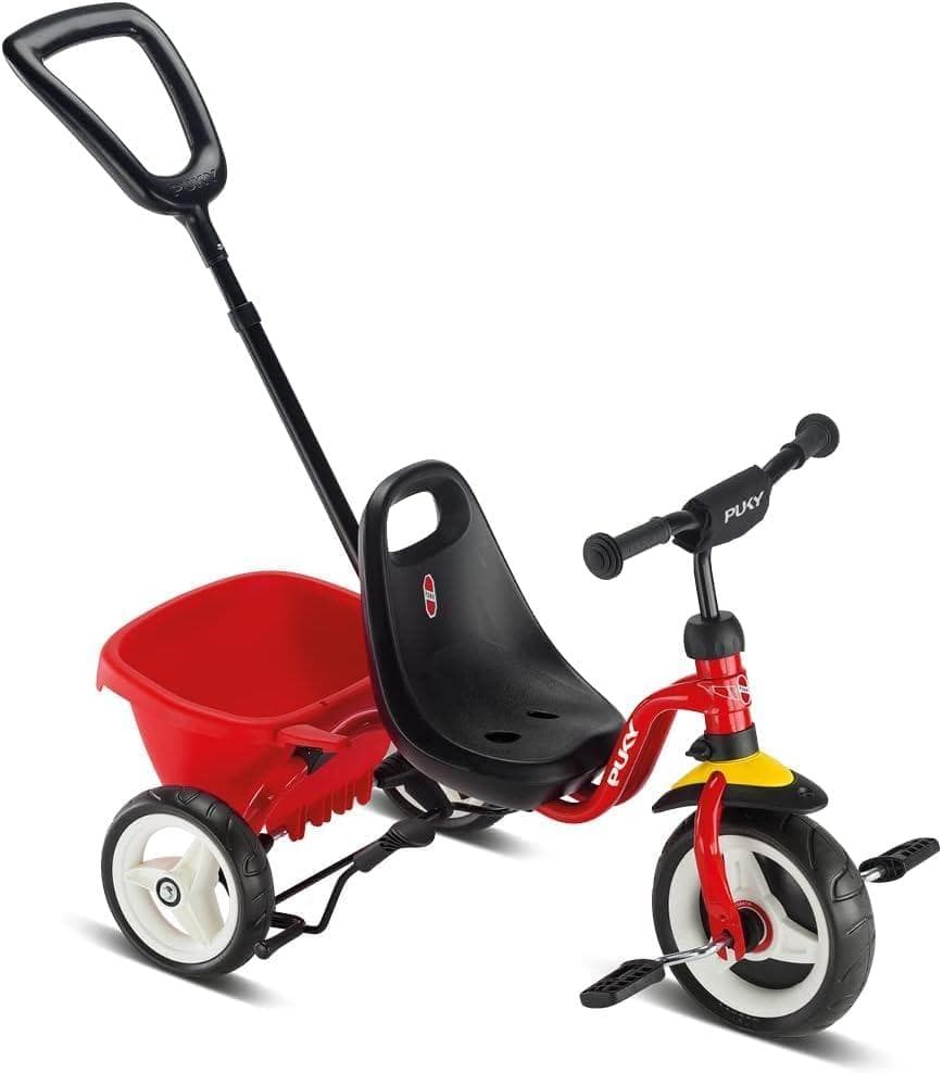 PUKY 三輪車 手押し棒付き レッド