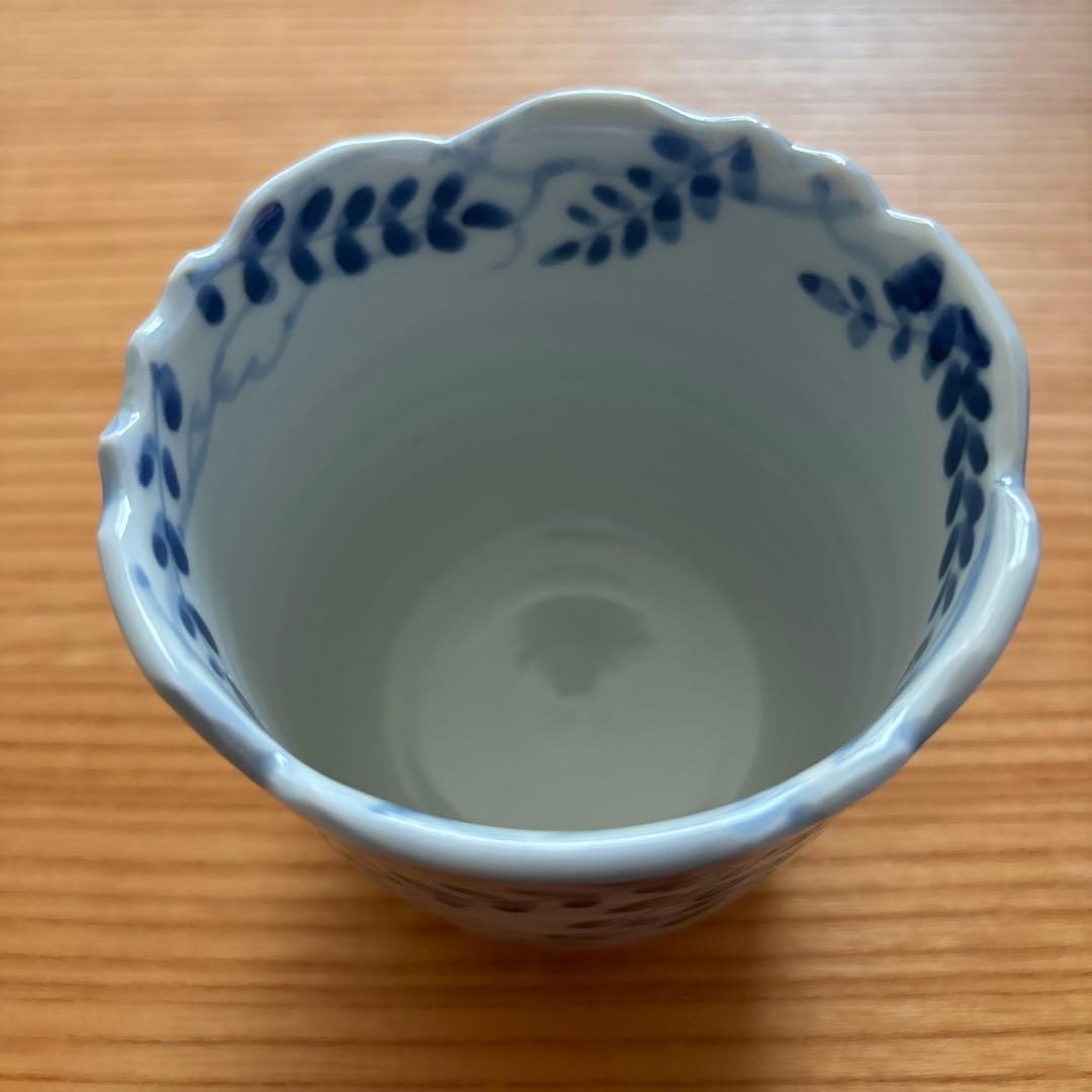 正木春蔵　色絵染付藤文筒向付　九谷焼　2個セット