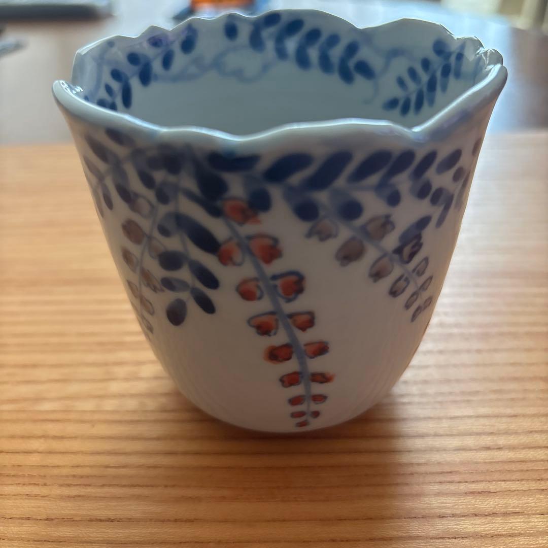 正木春蔵　色絵染付藤文筒向付　九谷焼　2個セット