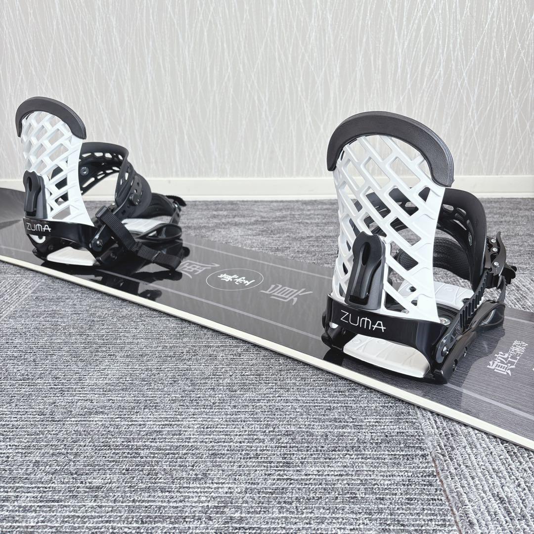 61美品❗️超豪華❗️眞空雪板等/風眞モデル スノーボードセット★155cm+ビン付