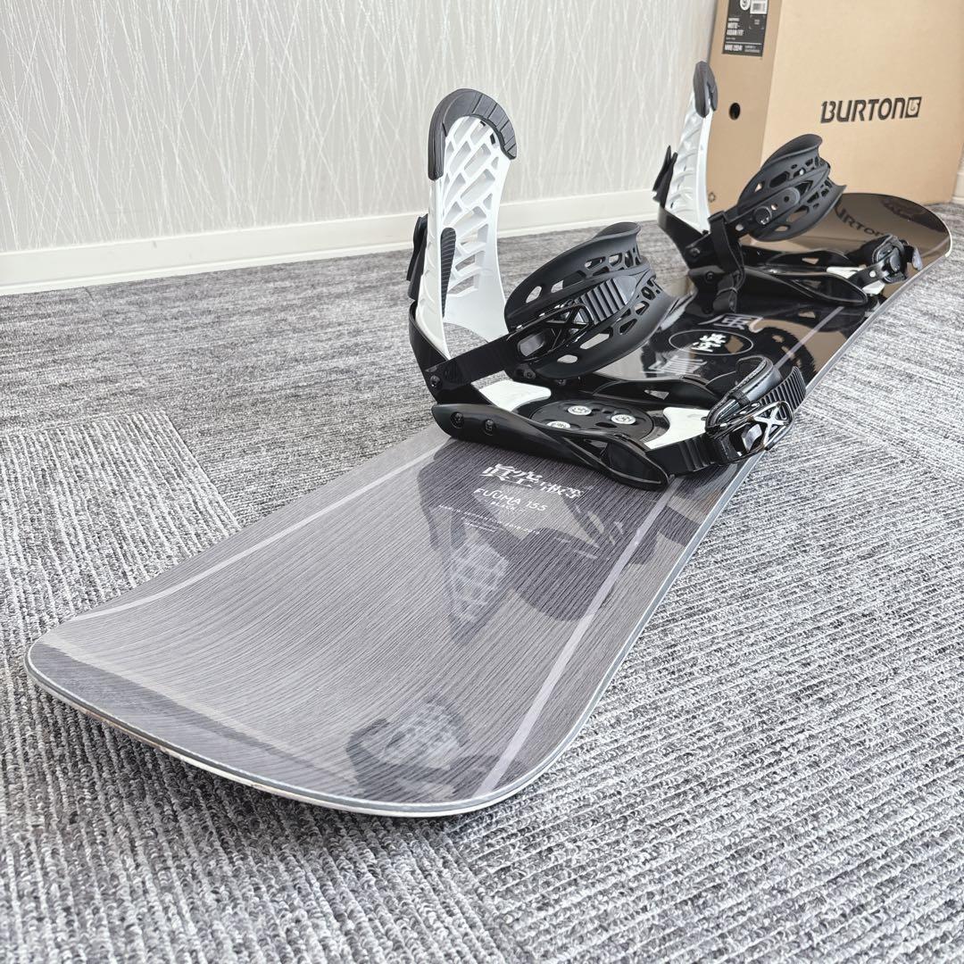 61美品❗️超豪華❗️眞空雪板等/風眞モデル スノーボードセット★155cm+ビン付