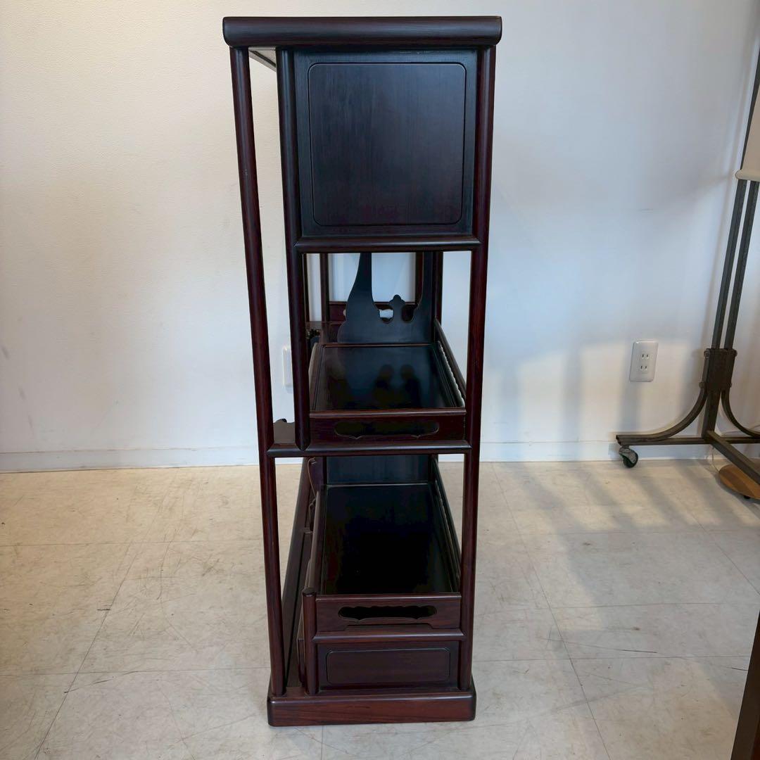 唐木家具 花梨 茶箪笥 飾り棚 日本式茶棚　筆返し　サイドボード ビンテージ