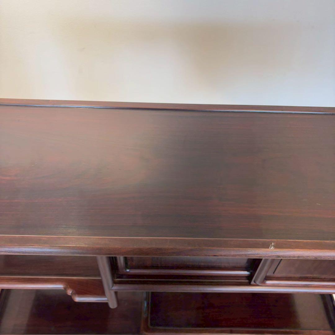 唐木家具 花梨 茶箪笥 飾り棚 日本式茶棚　筆返し　サイドボード ビンテージ