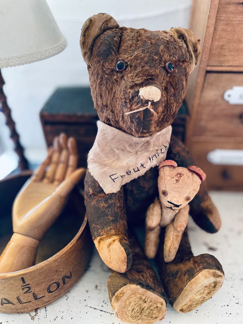 フランス　ブラウン　ヴィンテージベア　アンティークベア　JPM