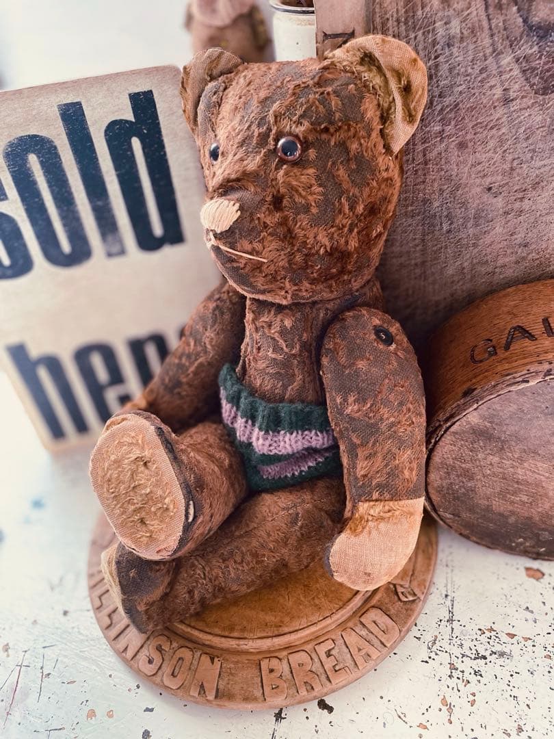 フランス　ブラウン　ヴィンテージベア　アンティークベア　JPM