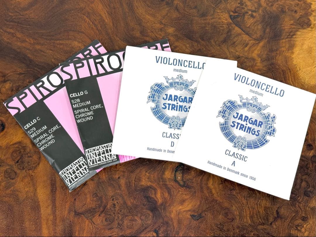 【新品】チェロ弦セット（ヤーガー＆スピロコア）