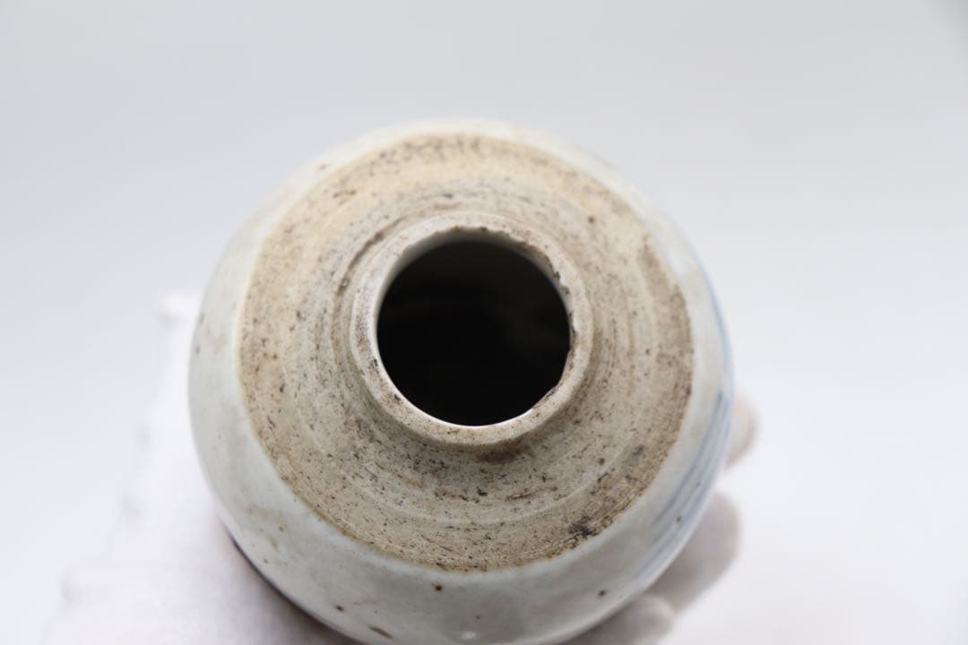 中国　清時代　染付小壺　送料込み1102