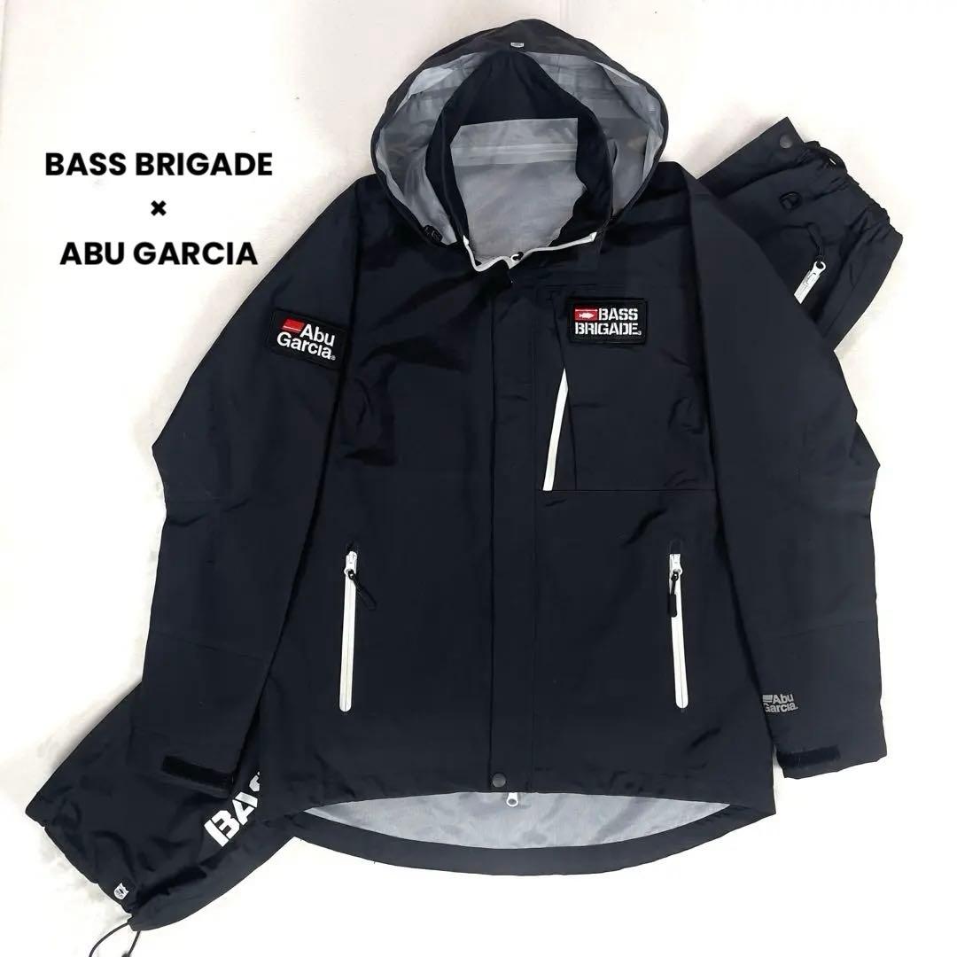 極美品 バスブリゲード× アブガルシア スタンダード レインスーツ M ブラック