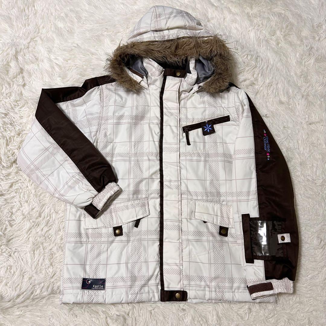 【美品】KASTLE ケスレ スキー スノーボード ウェア ホワイトM