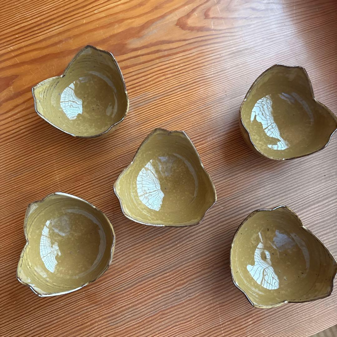 茶道具　向付　高取焼　楽山作　五客入