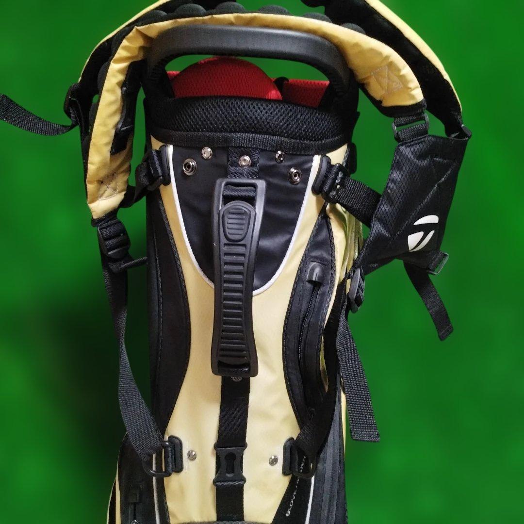 ※美品TaylorMadeスタンド式キャディバッグ ベージュ/黒フード無 int